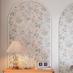 田园花草美式 乡村客餐厅墙布卧室背景墙壁纸北欧酒店民宿定制壁画