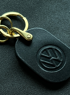 适用凌渡途观L速腾途昂探岳探歌朗逸大众汽车钥匙扣真皮挂件牛皮