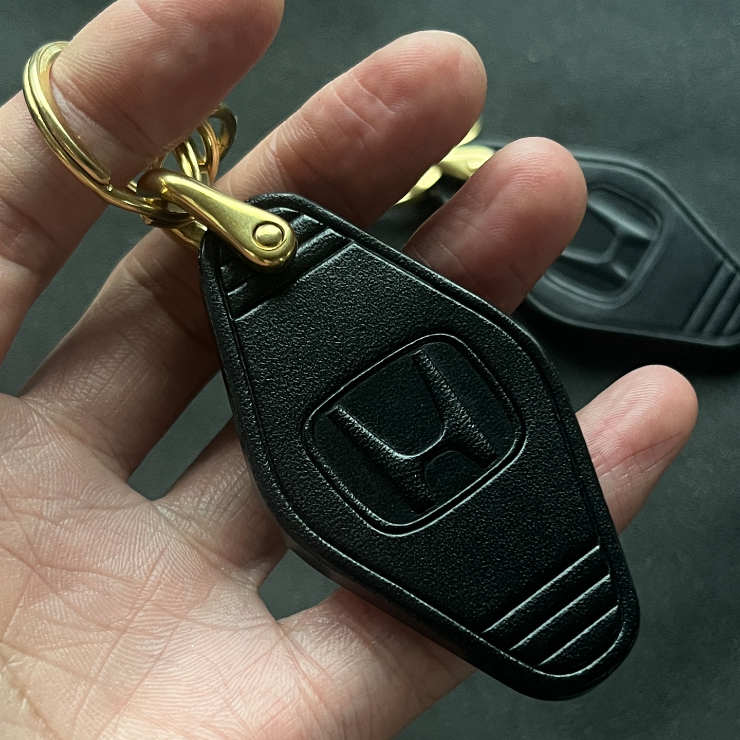 适用本田汽车钥匙扣真皮牛皮挂件