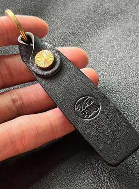 【勿忘初心】手工定制 牛皮钥匙扣挂件真皮钥匙扣简约创意礼品