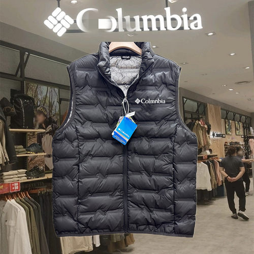 外贸清仓哥伦品牌羽绒马甲男