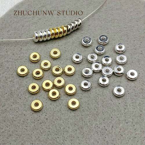强保色14k包金18k亮银隔片隔珠平片散珠垫片diy手工串珠饰品配件
