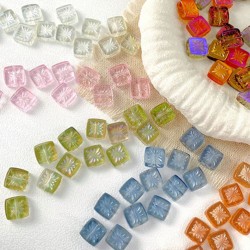 细闪多色透色烟花方块散珠手工diy散珠串珠手链项链饰品配件材料