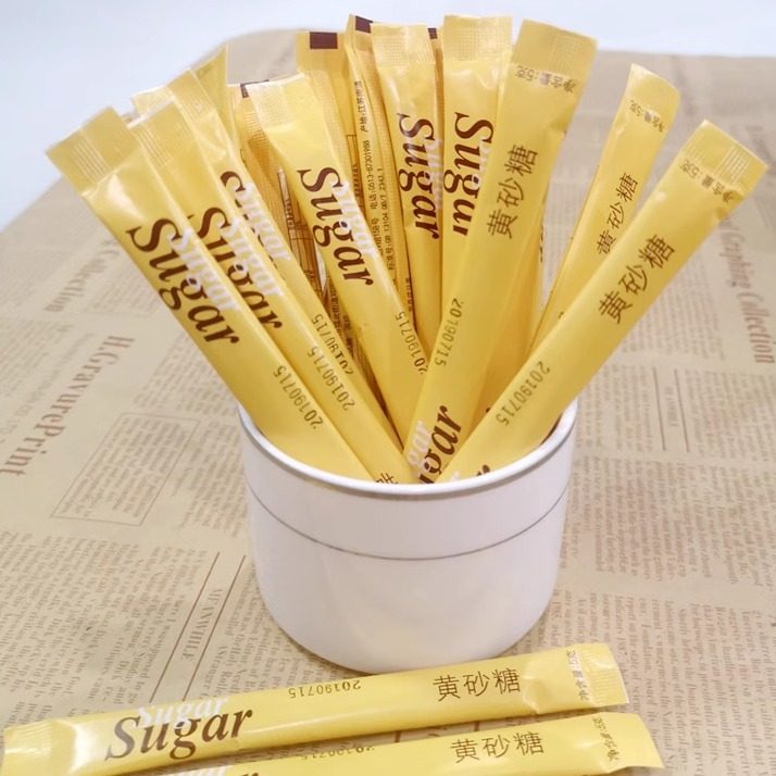 咖啡黄糖包黄赤砂糖条糖咖啡伴侣黄调糖500g独立小包装100条包邮