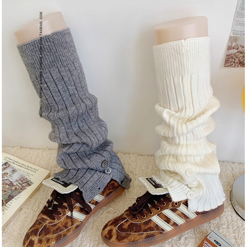 minico秋冬厚针织堆堆袜套女生y2k修饰腿型纽扣腿套显瘦长筒灰色,女士内衣/男士内衣/家居服,中筒袜,淘宝优惠券,粉丝福利购,淘宝优惠卷
