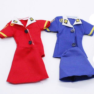 蓝色警服制服二件套 131洋娃娃过家家女孩30CM换衣服时装