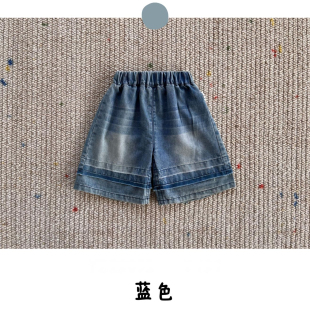 右子夏季新款男宝女宝休闲百搭宽松豹纹短裤牛仔裤五分裤休闲裤