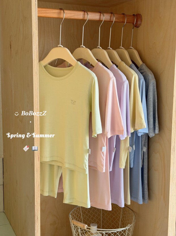 现货发宝眠2026新款儿童七分袖家居服套装软芙芙小奶皮柔软舒适