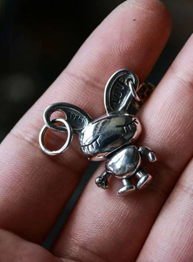 SAMTAO情侣项链吊坠S925纯银饰品可爱兔子潮流时尚个性小众男女挂