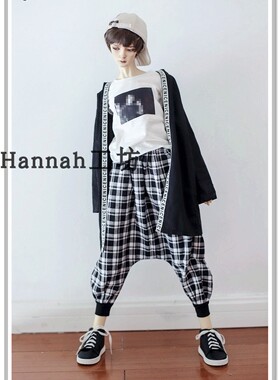 BJD娃衣叔套装SD17男衣服哈伦裤外套混搭嘻哈风