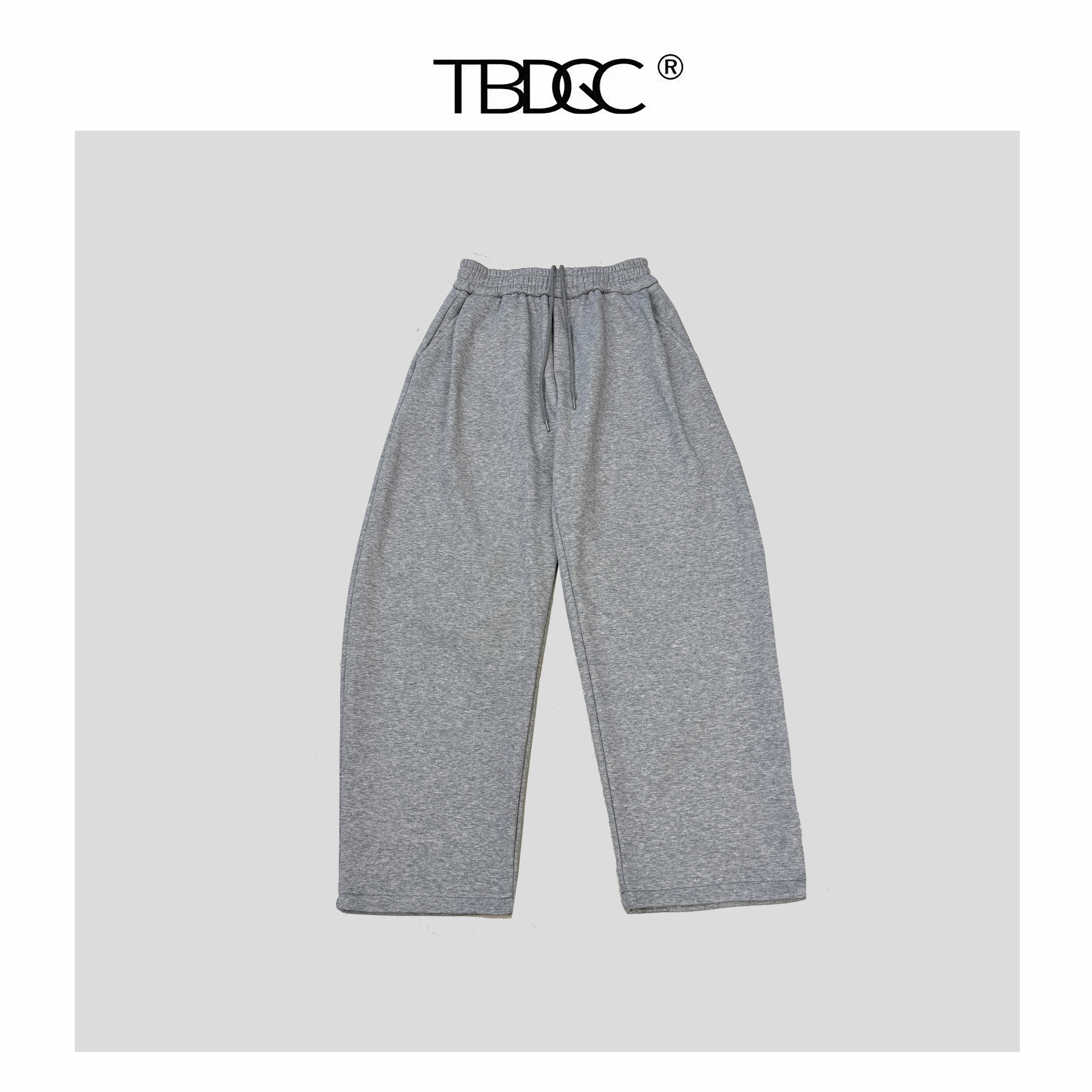 25秋冬小众设计师加绒加厚宽松运动裤潮流休闲纯棉微弯刀长裤