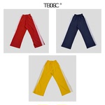 25巴黎风格运动风侧边条纹阔腿卫裤松紧腰休闲裤多色