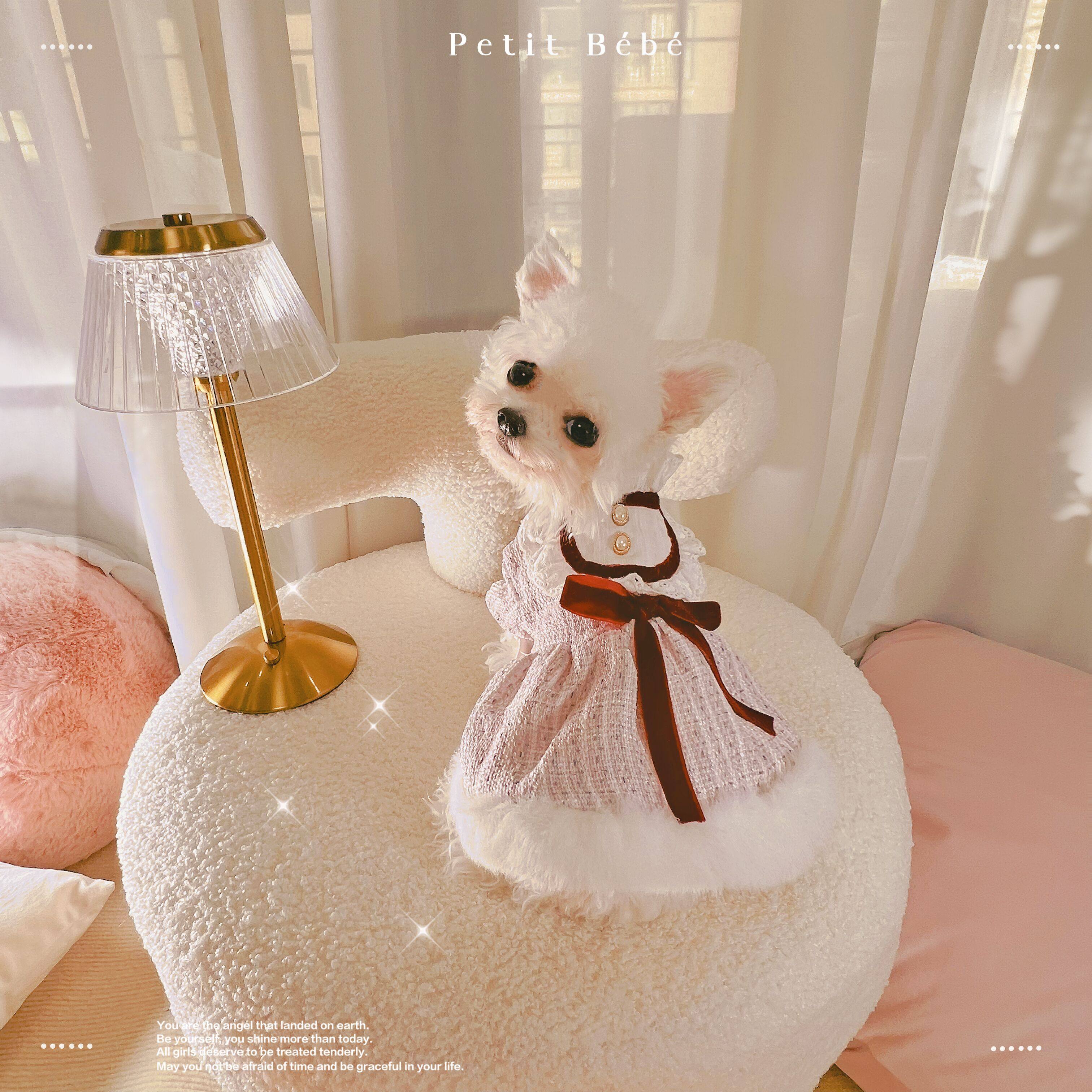 Gloria歌莉娅女孩欧式纪元棉衣裙宠物小狗小型犬马尔济斯衣服冬装