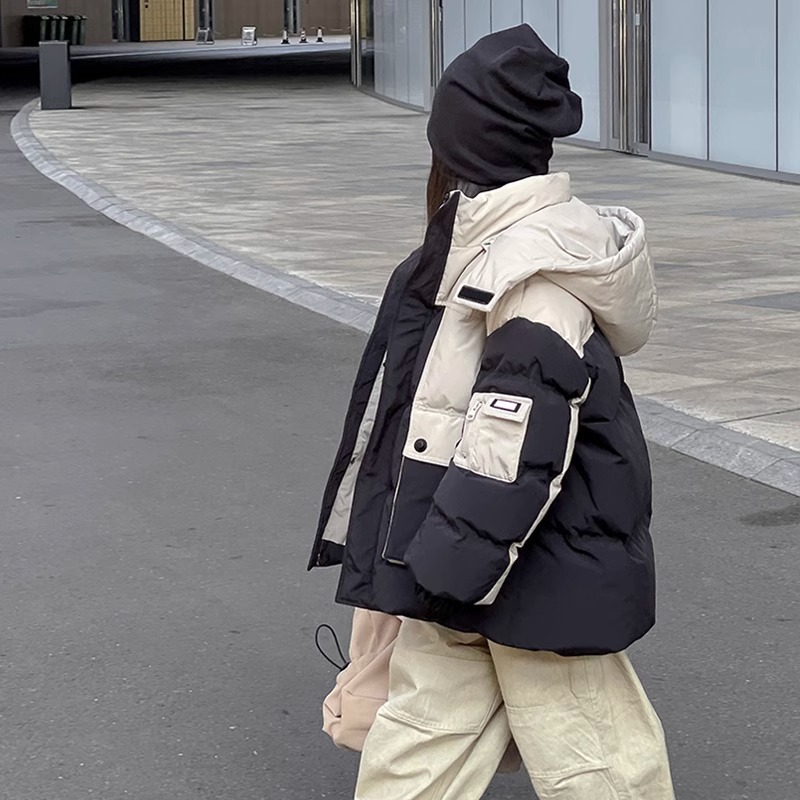 韩国童装儿童羽绒服短款加厚工装男童女童宝宝冬装学生青少年外套