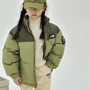 男女童加厚白鴨絨冬季 面包服立領外套 兒童羽絨服童裝 2025反季