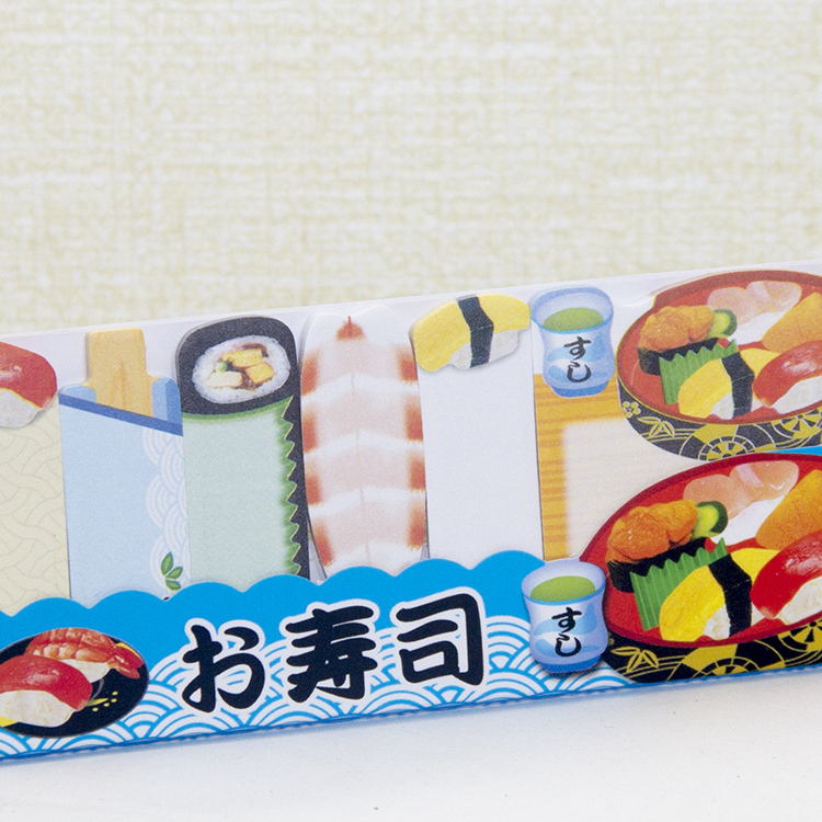 出日本 便签纸便笺纸Cute 蓝色 寿司食品系列 便利付箋