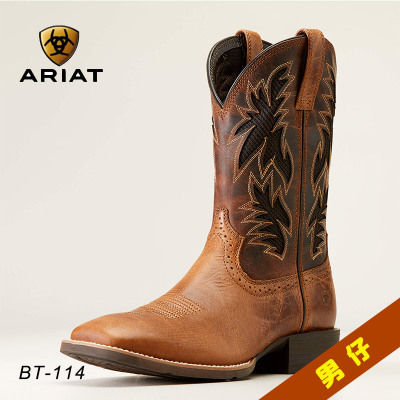 美国进口ARIAT刺绣西部牛仔靴
