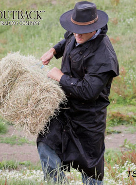 美国进口OUTBACK长款油布风衣骑士防风保暖外衣牛仔骑马