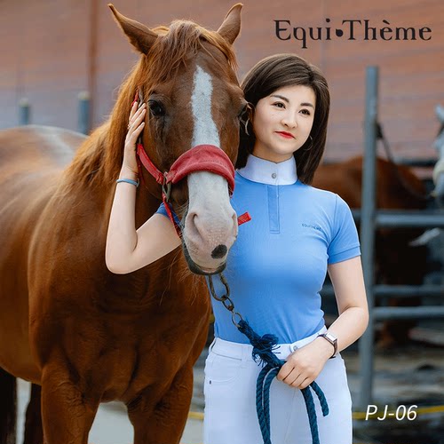 专业英式马术T恤女款短袖速干透气半袖骑士服比赛表演骑马服装