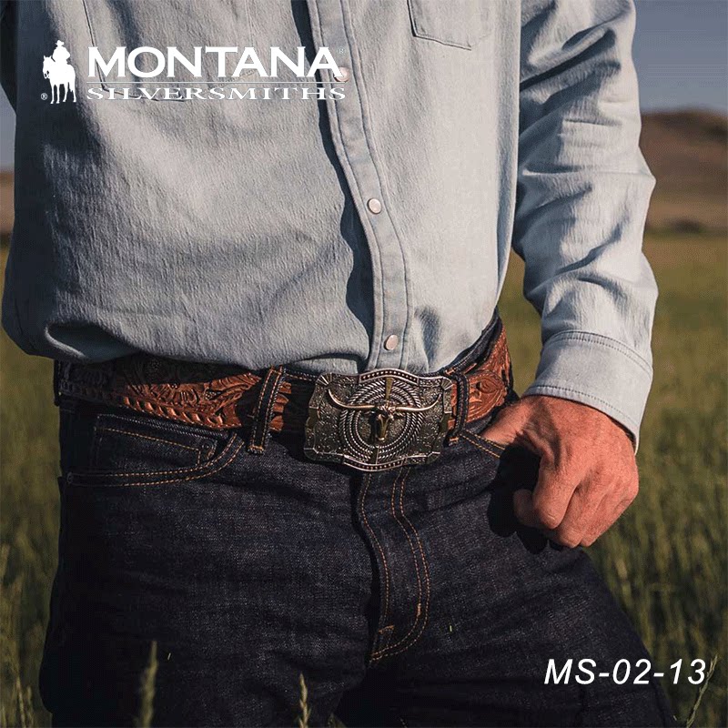 美国进口Montana蒙大拿西部腰带扣牛仔皮带巴扣牛仔精神