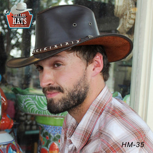 美国DALLAS西部牛仔帽牛皮男女款澳洲骑马帽子西式野骑帽