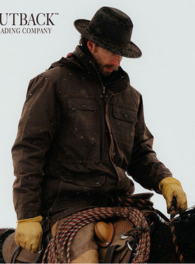 美国进口OUTBACK男式夹克外套抓绒保暖复古西部牛仔户外骑马