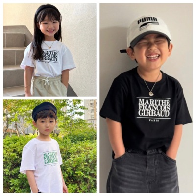 韩国儿童短袖潮牌marithe字母