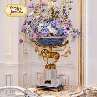 茱莉安法式 奢華馬到成功花盆客廳桌面馬家居擺件新婚喬遷送禮