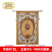 茱莉安法式 宫廷旗帜形挂画贴金箔金色手绘复古彩漆木板画装 饰画