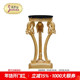 法式 奢华宫廷风客厅置物架实木重工雕刻贴金箔大理石台面三脚花架