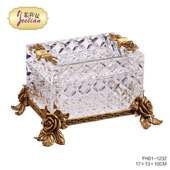 茱莉安奢华法式 进口水晶镶铜玫瑰烟灰缸客厅茶几工艺品摆设 欧式