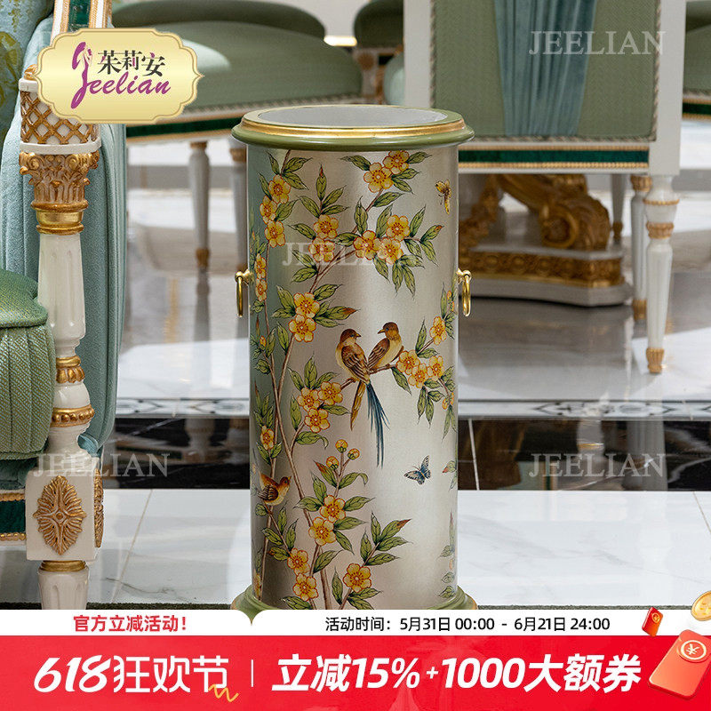 法式欧式手绘花鸟落地雨伞桶