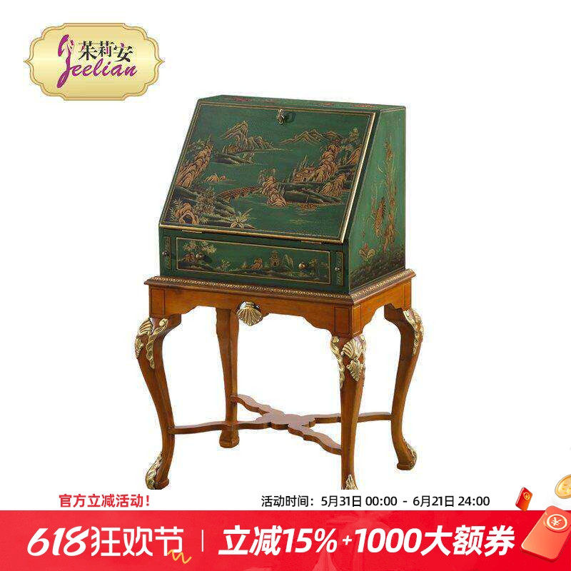茱莉安法式做旧绿色梳妆台