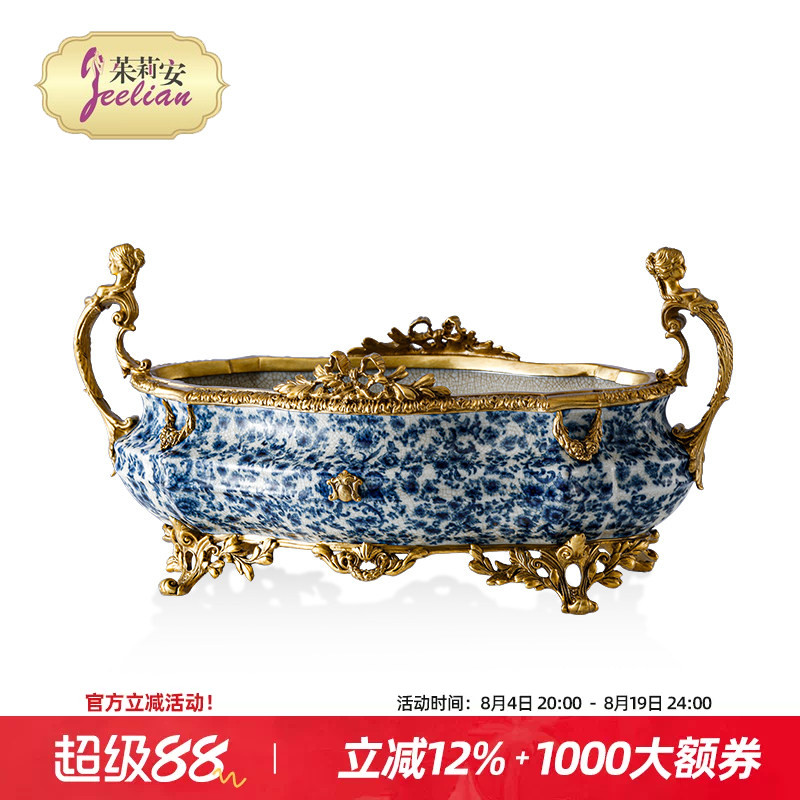 茱莉安法式青花陶瓷重工花盆