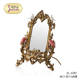 饰镜赤鹮化妆镜 卧室复古艺术桌面装 茱莉安法式 奢华陶瓷配铜欧式
