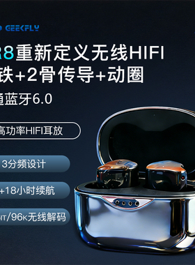 GEEKFLY AR8蓝牙6.0保真HiFi无线耳机骨传导TWS耳机游戏音乐耳机