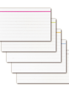 包邮/3 X 5英寸 加厚款 index cards分类文摘卡索引卡5色 50张/包