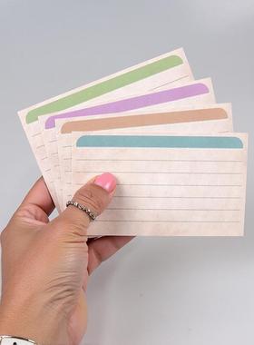新品3 X 5英寸 复古index cards分类文摘卡索引卡双面4色 40张/包