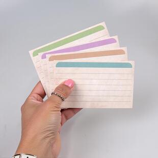 新品3 X 5英寸 复古index cards分类文摘卡索引卡双面4色 40张/包