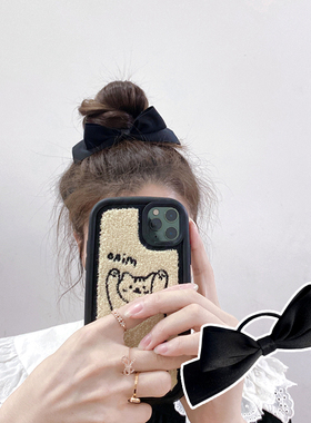 原创可爱减龄温柔蝴蝶结酒红色黑色藏青色发圈皮筋头绳发绳头饰品