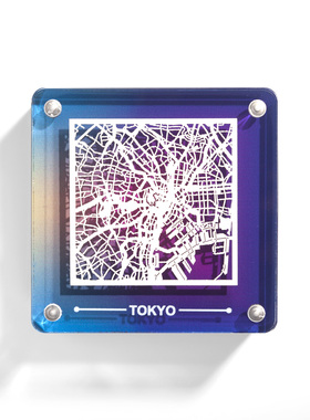 O3原创｜东京 大阪 曼谷 伊斯坦布尔城市纸雕地 图亚克力冰箱贴