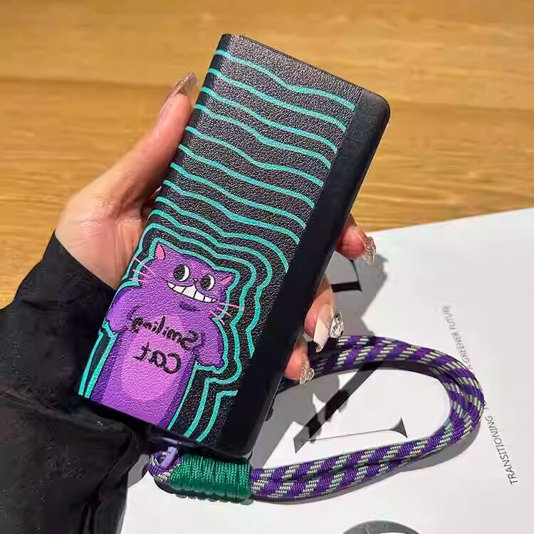 翻盖式卡通猫咪皮质适用华为搞怪