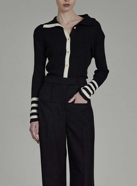 高品质14针毛衣开衫秋冬抗起球亲肤设计感小众修身外套慵懒风上衣