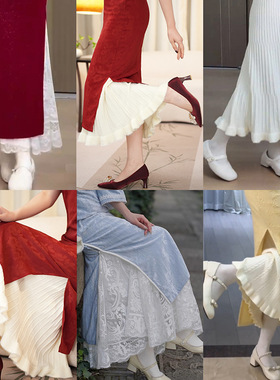 《百搭衬裙合集》旗袍衬裙内搭四季内衬裙叠穿防走光百褶半身裙女