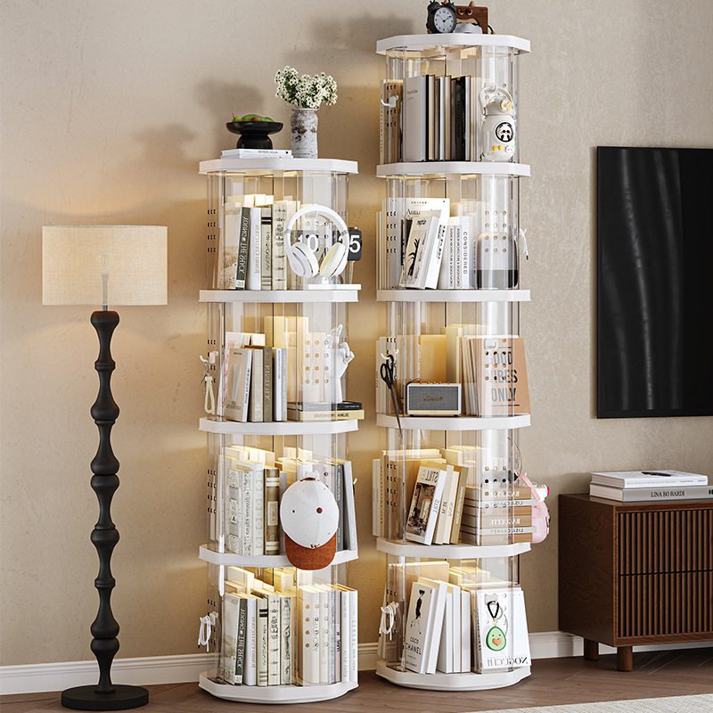 儿童书架家用玩具收纳整理宝宝绘本落地多层收纳柜简易旋转