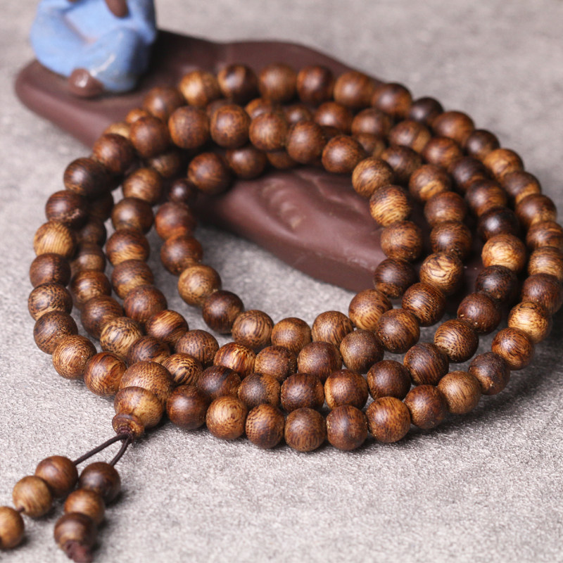 정통 하이난 천연 침향 팔찌 0.8*108 묵주 구슬 QINNAN 부처님 구슬 오리올스 노래 녹색 체스 NANXIANG 휴대용 팔찌