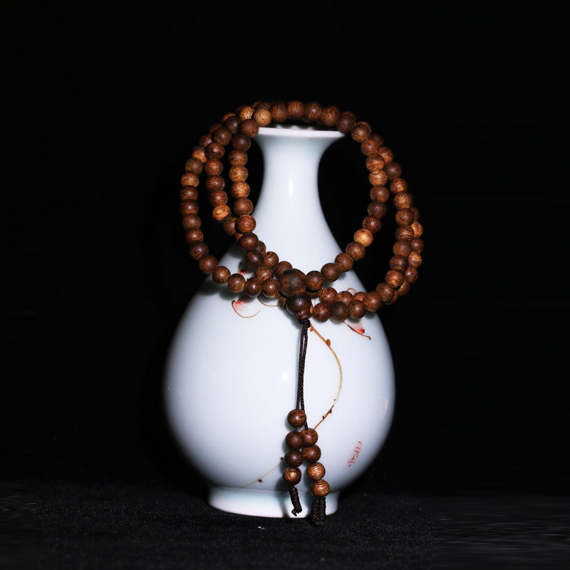 정통 0.5*108 하이난 천연 AGARWOOD 팔찌 묵주 QINNAN 부처님 비즈 오리올스 노래 녹색 체스 NANXIANG 휴대용 팔찌