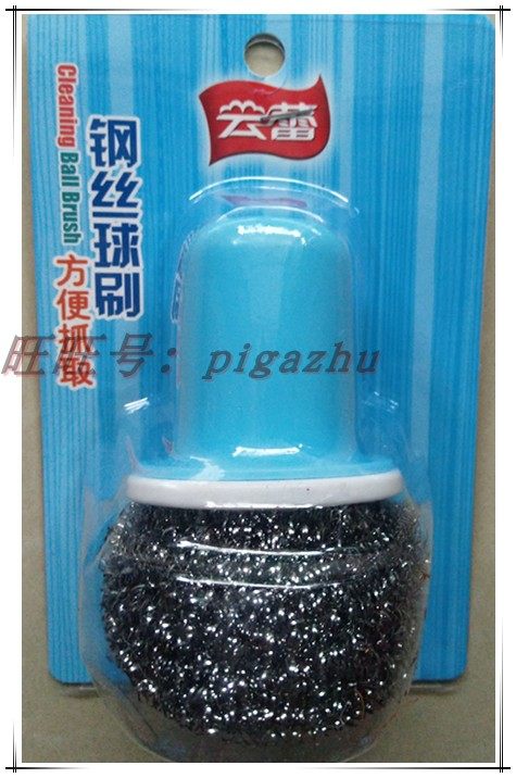 云蕾钢丝球刷可替换带手柄刷子洗碗洗锅清洁刷强力去污13442