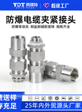 304铠装电缆密封接头防水夹紧格兰头双密封船用防爆填料函