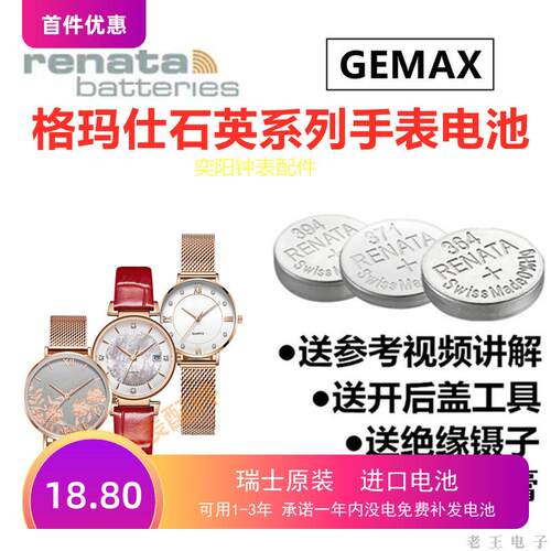 适用适用于GEMAX格玛仕手表电池男女款MX-2194 2101手表纽扣电池